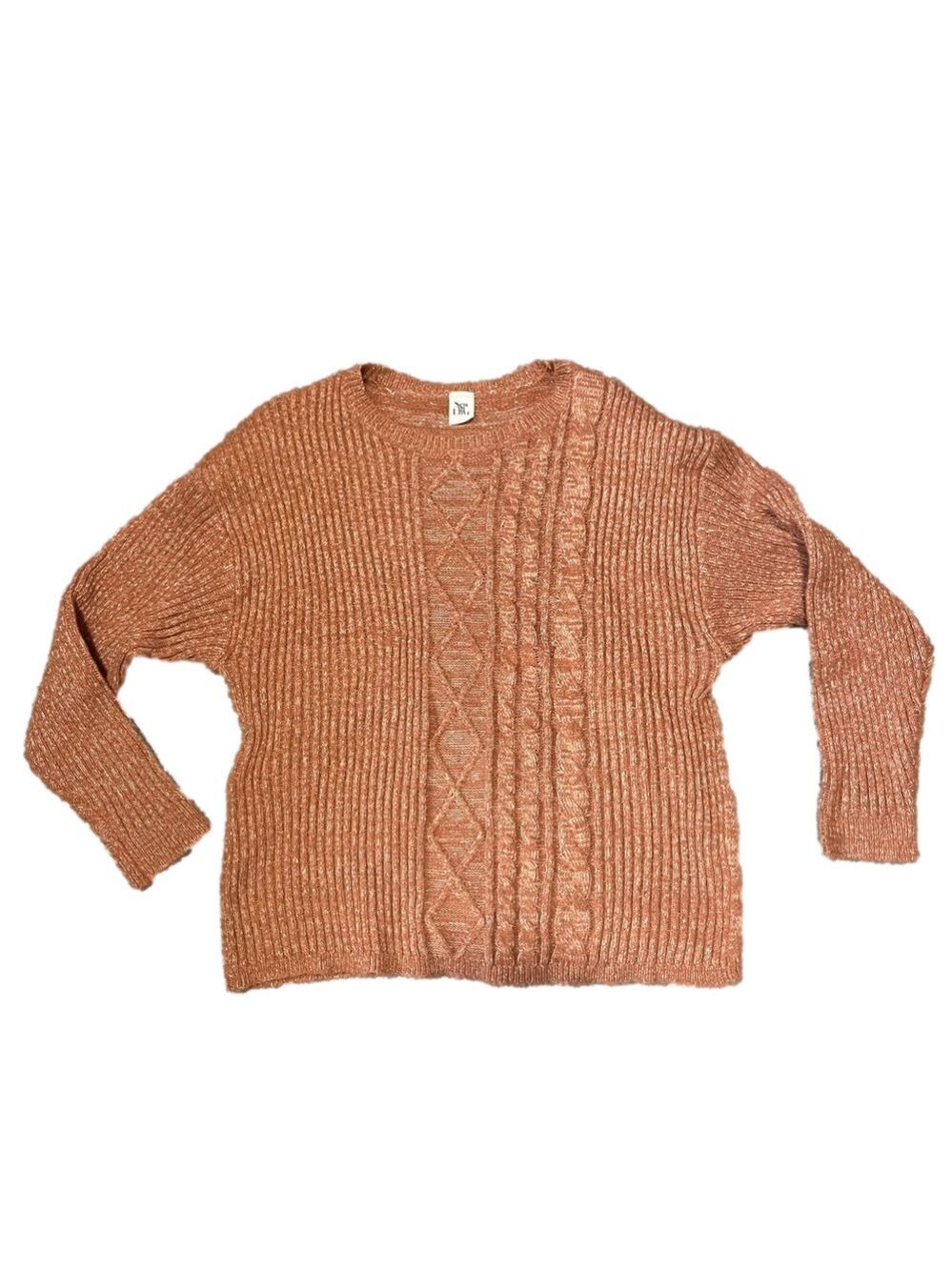 Sew In Love Chunky Crew Neck Sweater Womens Small Textured Fisherman Cable Knit - Picture 3 of 10